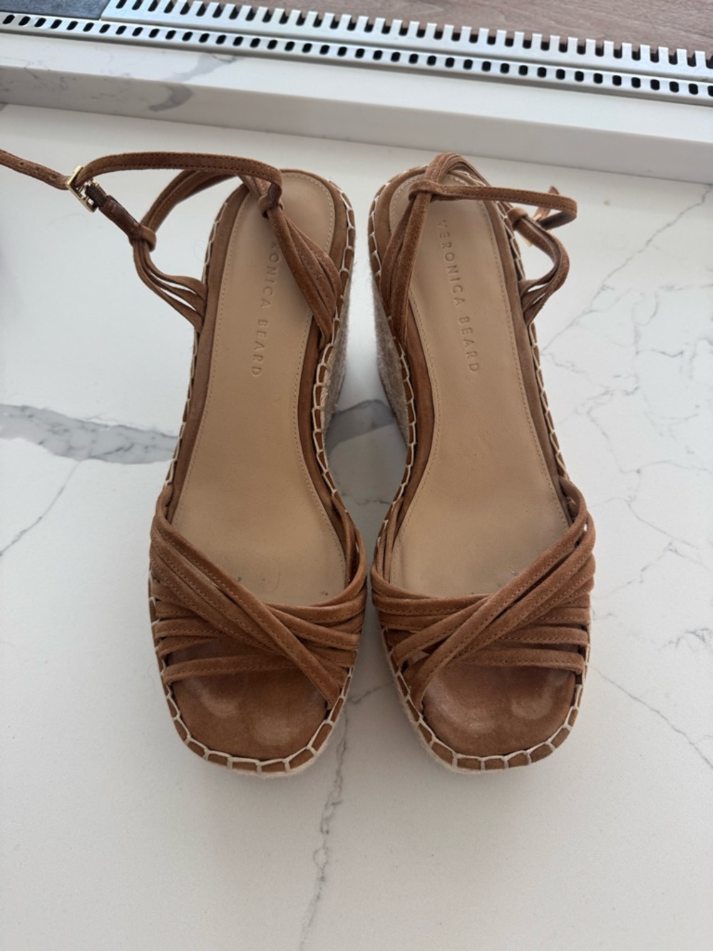 Veronica Beard Women's Tan Suede Espadrille Sandals